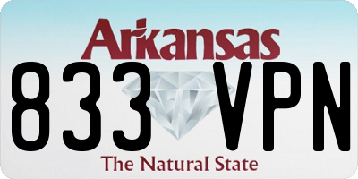 AR license plate 833VPN