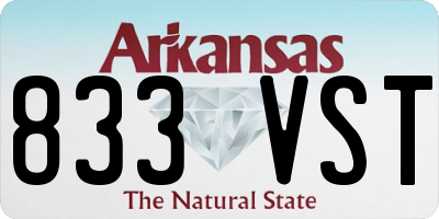 AR license plate 833VST