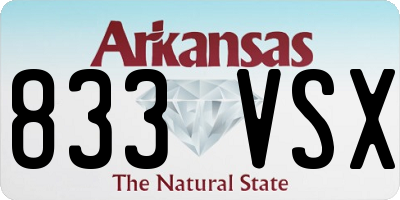 AR license plate 833VSX