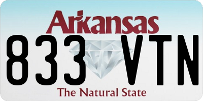 AR license plate 833VTN