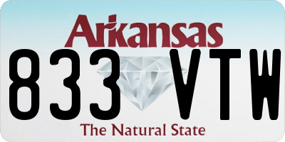 AR license plate 833VTW