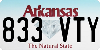 AR license plate 833VTY