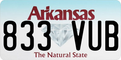 AR license plate 833VUB