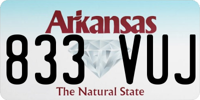 AR license plate 833VUJ
