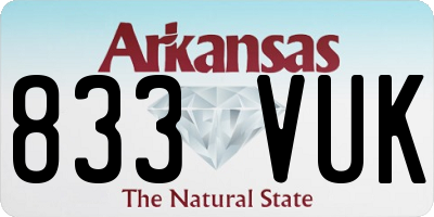 AR license plate 833VUK