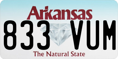 AR license plate 833VUM