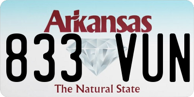 AR license plate 833VUN