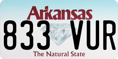 AR license plate 833VUR