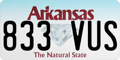 AR license plate 833VUS