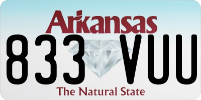 AR license plate 833VUU