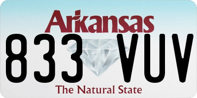 AR license plate 833VUV