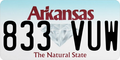 AR license plate 833VUW