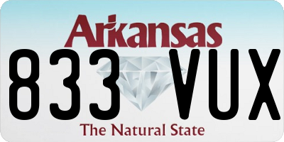 AR license plate 833VUX