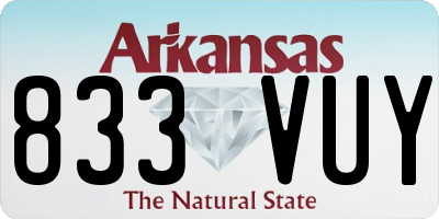 AR license plate 833VUY