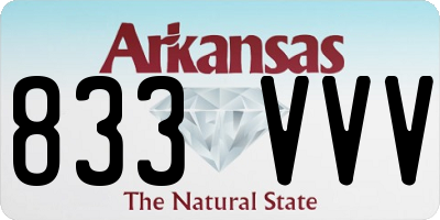 AR license plate 833VVV
