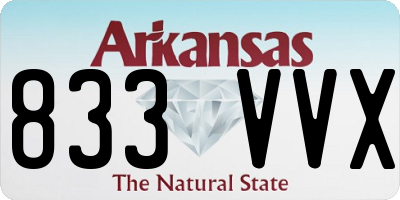 AR license plate 833VVX