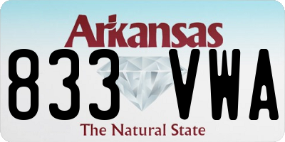 AR license plate 833VWA
