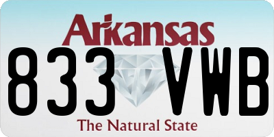 AR license plate 833VWB