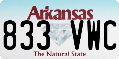 AR license plate 833VWC