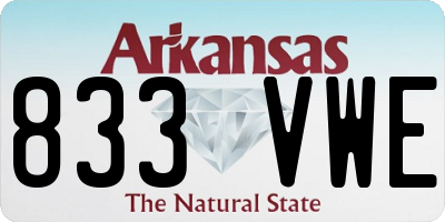 AR license plate 833VWE