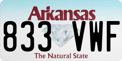 AR license plate 833VWF