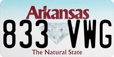 AR license plate 833VWG