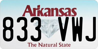 AR license plate 833VWJ
