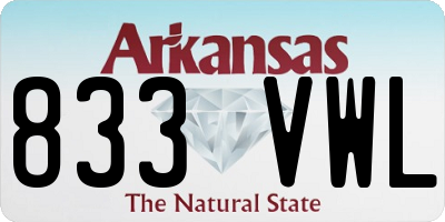 AR license plate 833VWL