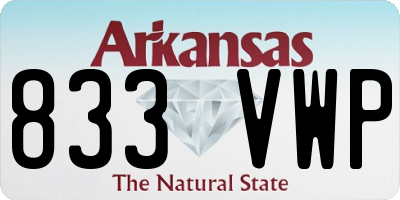 AR license plate 833VWP