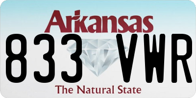 AR license plate 833VWR
