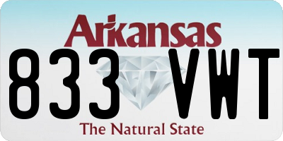 AR license plate 833VWT