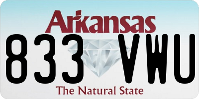 AR license plate 833VWU