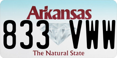 AR license plate 833VWW