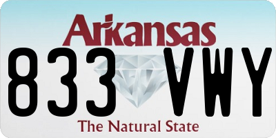 AR license plate 833VWY
