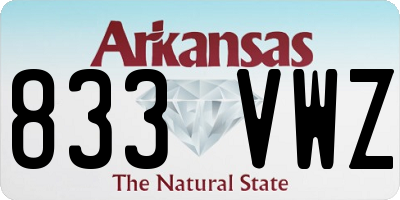 AR license plate 833VWZ