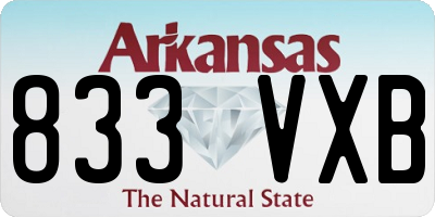 AR license plate 833VXB