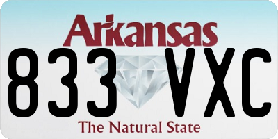 AR license plate 833VXC