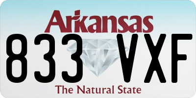 AR license plate 833VXF