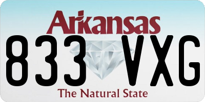AR license plate 833VXG