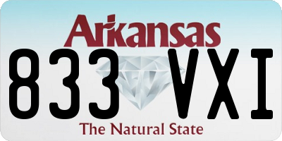 AR license plate 833VXI