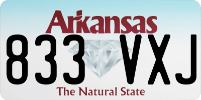 AR license plate 833VXJ