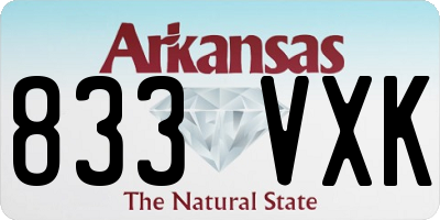 AR license plate 833VXK