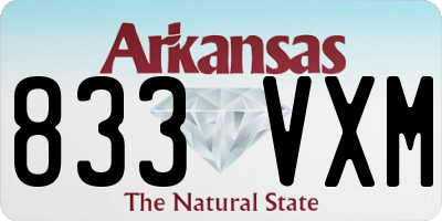 AR license plate 833VXM