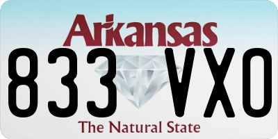 AR license plate 833VXO