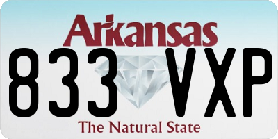 AR license plate 833VXP