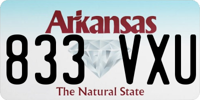 AR license plate 833VXU