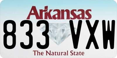 AR license plate 833VXW