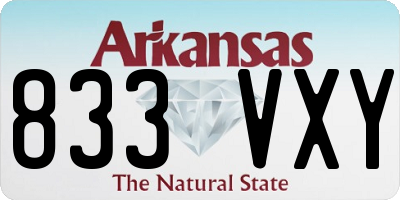 AR license plate 833VXY