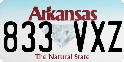 AR license plate 833VXZ
