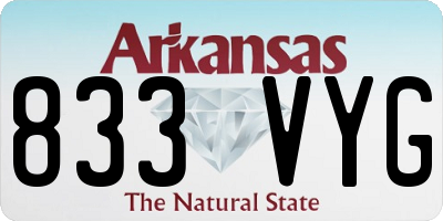 AR license plate 833VYG